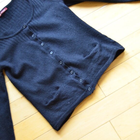 Comptoir Des Contonniers Scoop Neck Wool Cardigan Black XS XXS - Picture 3 of 6